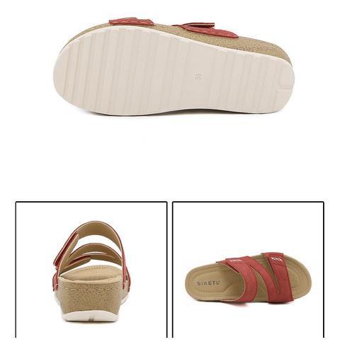[W-Zapato] 2022 Verano Nueva Red Roja Al Aire Libre Simple Moda Velcro Versat