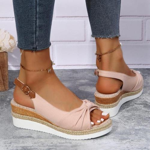 [W-Zapato] Sandalias De Cuña Con Plataforma De Verano Para Mujer