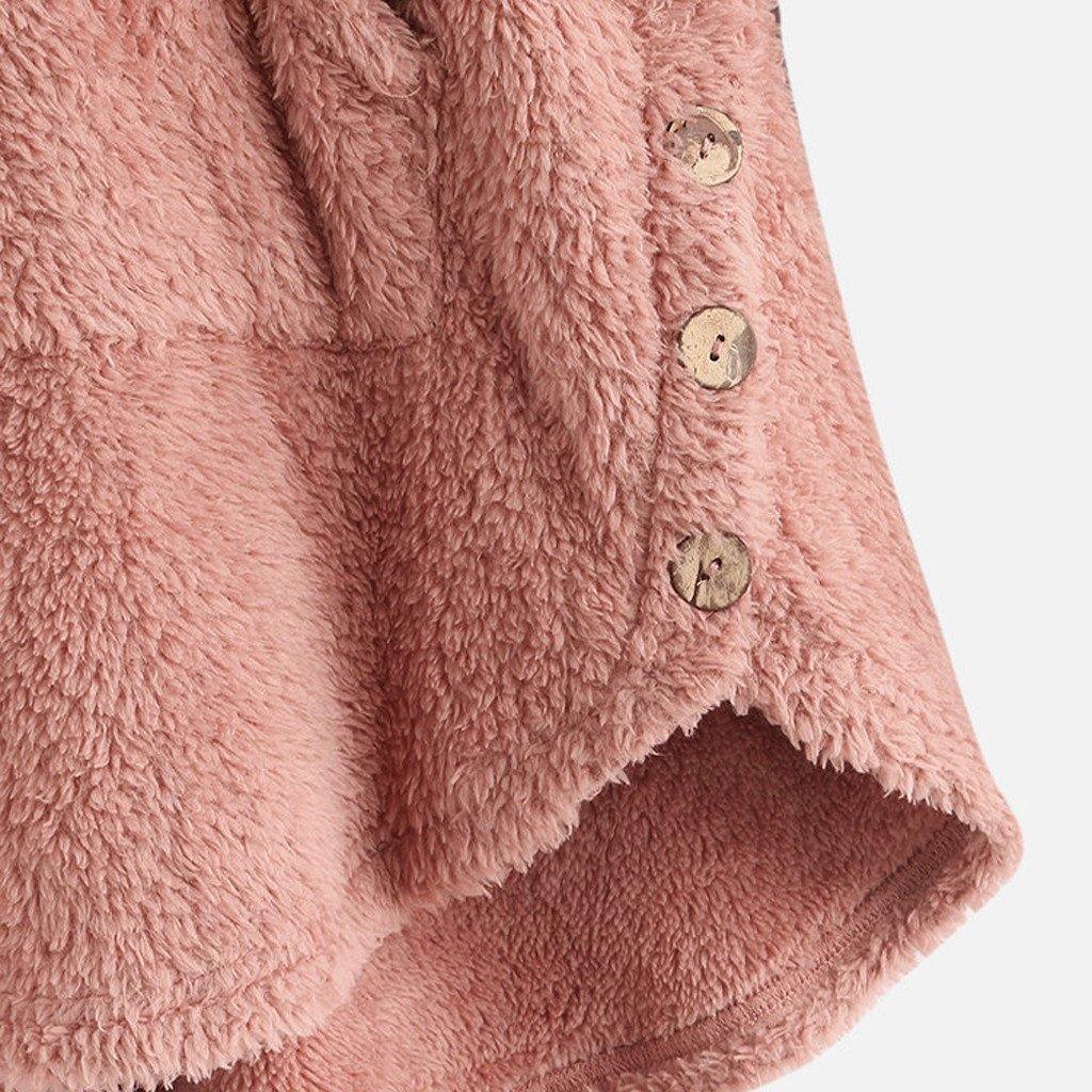 Sudaderas con capucha de gran tamaño para mujer camisetas tops Botón asimétrico - MXbueno