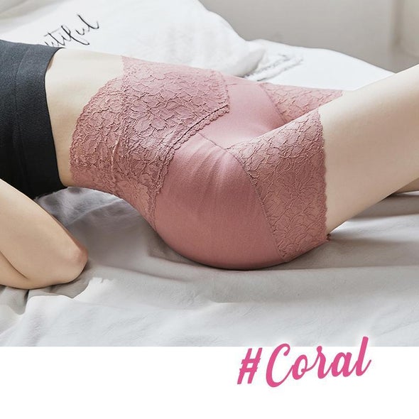 (2 Piezas) Braguitas Modeladoras De Encaje Suave Con Escote En V Alto