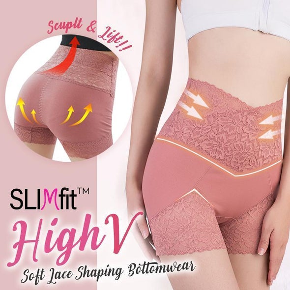 (2 Piezas) Braguitas Modeladoras De Encaje Suave Con Escote En V Alto