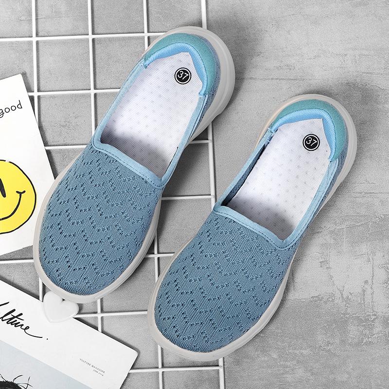 Calzado casual deportivo respirable hueco con patrón de onda