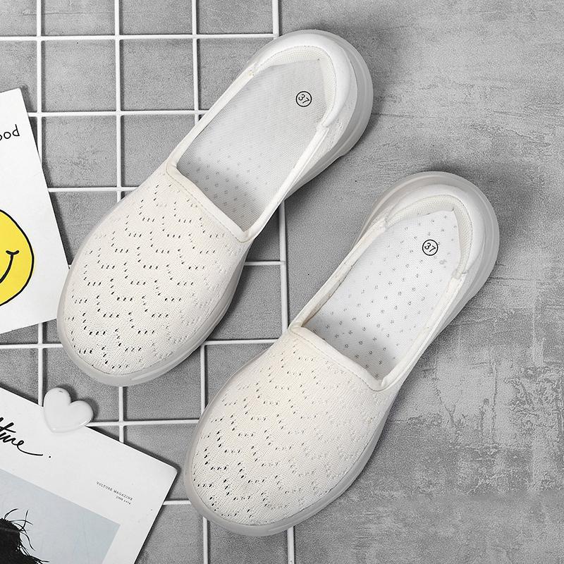 Calzado casual deportivo respirable hueco con patrón de onda