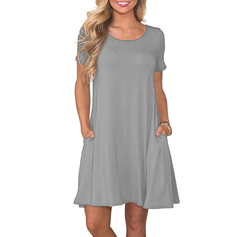 Vestido de manga corta de viaje de verano