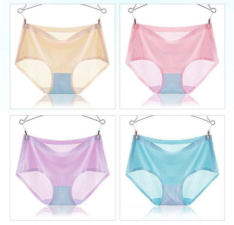 Ropa interior de seda de hielo para mujer(Cuatro piezas)