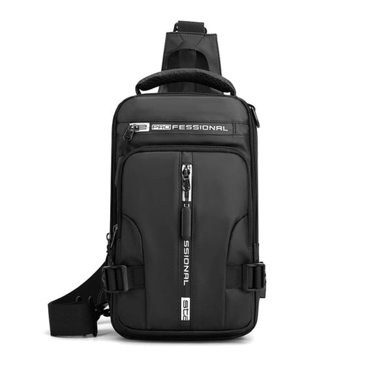 [M-Bolso] Mochila De Nailon Para Hombre, Bolso De Hombro Cruzado Con Puerto De Carga USB