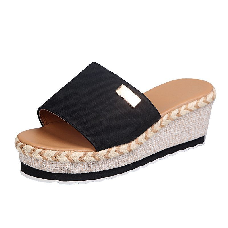 Sandalias de cuña de talla grande para mujer