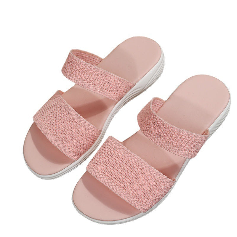 [W-Zapato] 2022 Sandalias Flyknit Zapatos De Playa Romanos Planos