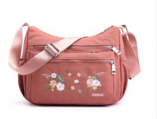 [W-Bolso] Bandolera De Hombro Con Bordado Floral Para Mujer