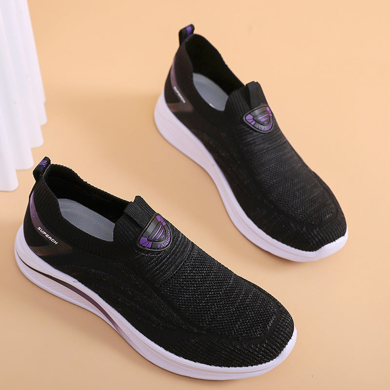 [W-Zapato] Zapatos De Tela Old Beijing Para Mujer, Zapatos Informales De Tacón Plano Con Punta Redonda Y Punta Redonda De Primavera Para Mujer