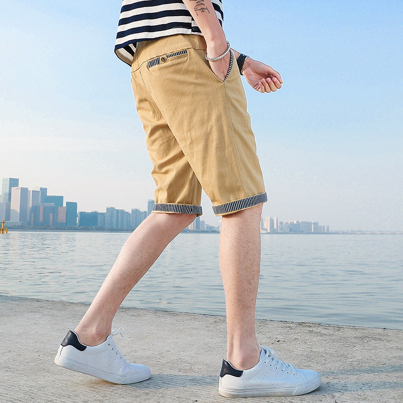 Pantalones cortos casuales en lino para hombre