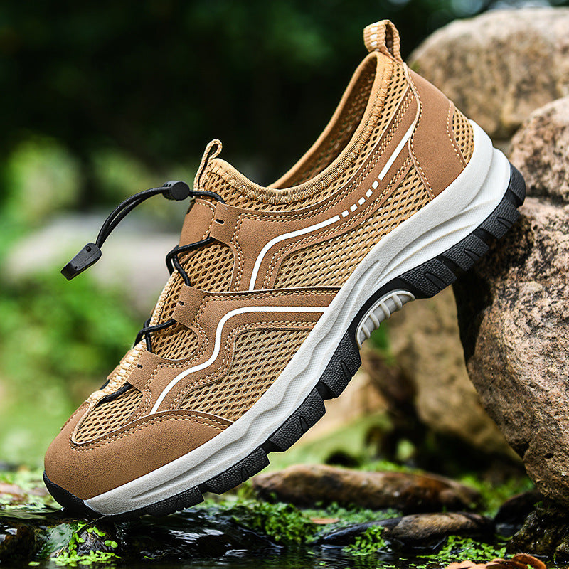 [M-Zapato] Zapatos Casuales Al Aire Libre Zapatos De Malla De Escalada Deportivos Transpirables De Cuero Para Hombres Senderismo