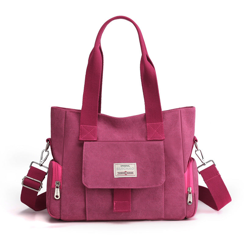 [W-Bolso] Bolso De Lona De Gran Capacidad Bolso De Viaje De Moda Para Mujer