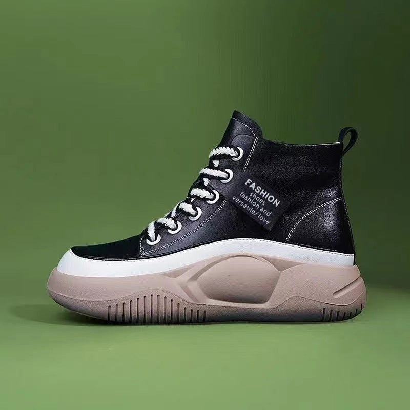 [W-Zapato] 2022 Retro Fondo Blando Fondo Grueso Zapatos Altos Para Las Mujeres