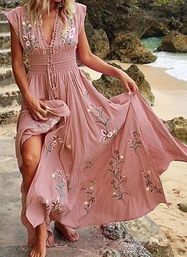 Vestido estampado de cintura alta