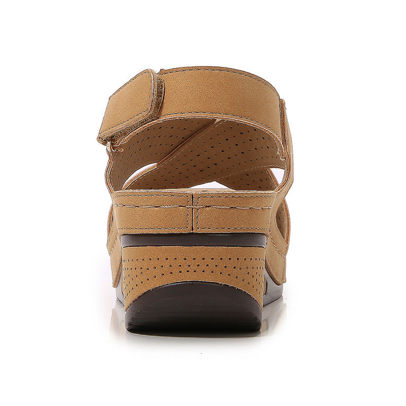 Zapatos De Playa Con Cordones De Velcro Con Tacón De Cuña