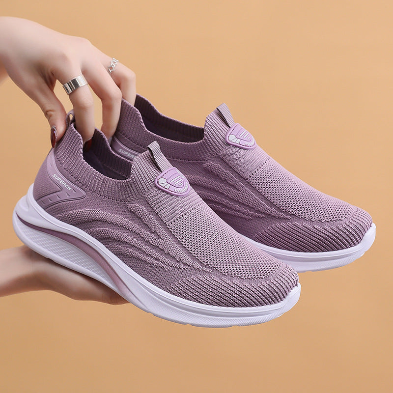 [W-Zapato] Zapatos De Tela Old Beijing Para Mujer, Zapatos Informales De Tacón Plano Con Punta Redonda Y Punta Redonda De Primavera Para Mujer