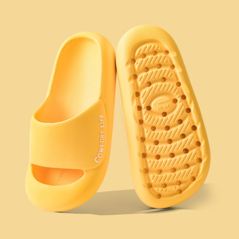 [W-Zapato] Sandalias Y Pantuflas Baotou Pisan Mierda Parte Inferior Gruesa Casa Interior Parejas Antideslizante Mudo Zapatillas Anticolisión
