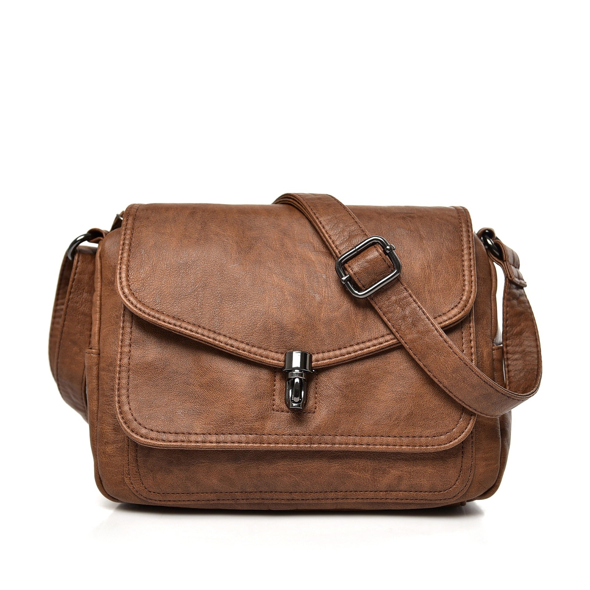 [W-Bolso] Temperamento Suave Cuero Popular Vintage Crossbody Bolsa