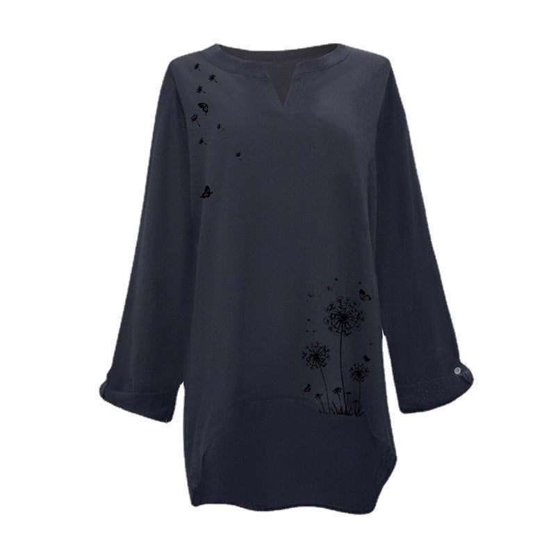 Camiseta Holgada De Talla Grande Informal De Longitud Media