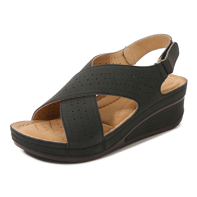 Zapatos De Playa Con Cordones De Velcro Con Tacón De Cuña