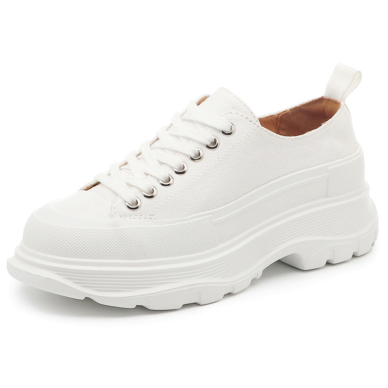 [W-Zapato] Zapatos De Lona De Suela Gruesa Para Mujeres