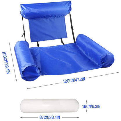 Sillón Reclinable Inflable Plegable Con Hamaca De Red Respaldo Flotante De Doble Propósito Fila Flotante Reclinable De Agua Reclinable Sofá Cama Flotante