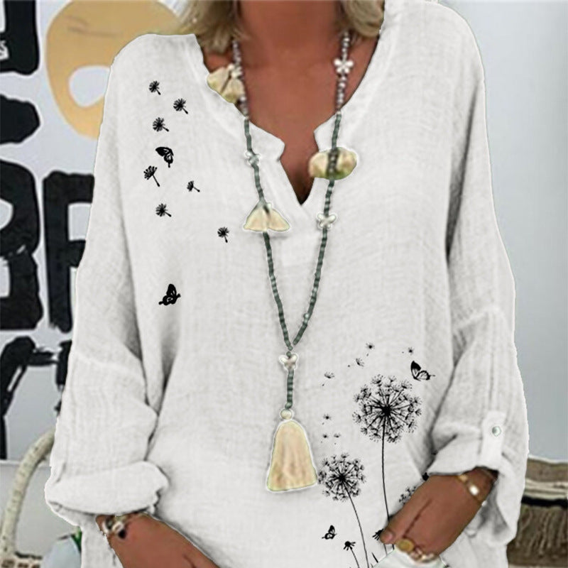 Camiseta Holgada De Talla Grande Informal De Longitud Media