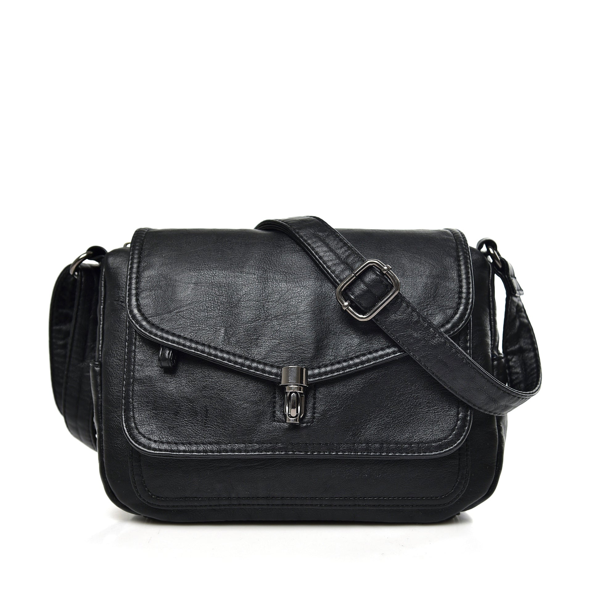 [W-Bolso] Temperamento Suave Cuero Popular Vintage Crossbody Bolsa