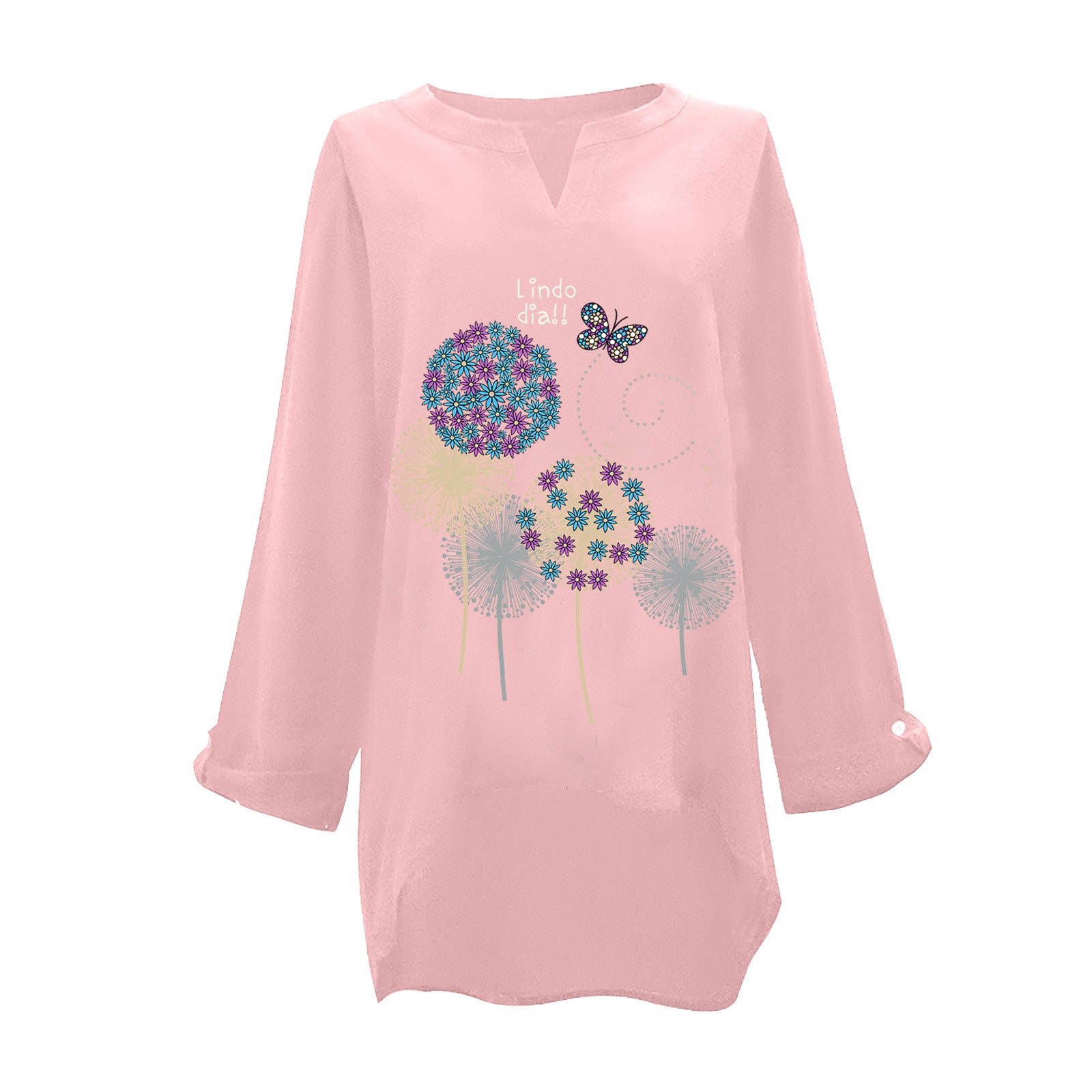 [W-Ropa] 2022 Primavera Casual Urban Casual Mujer Algodón Cuello En V Camisa De Talla Grande