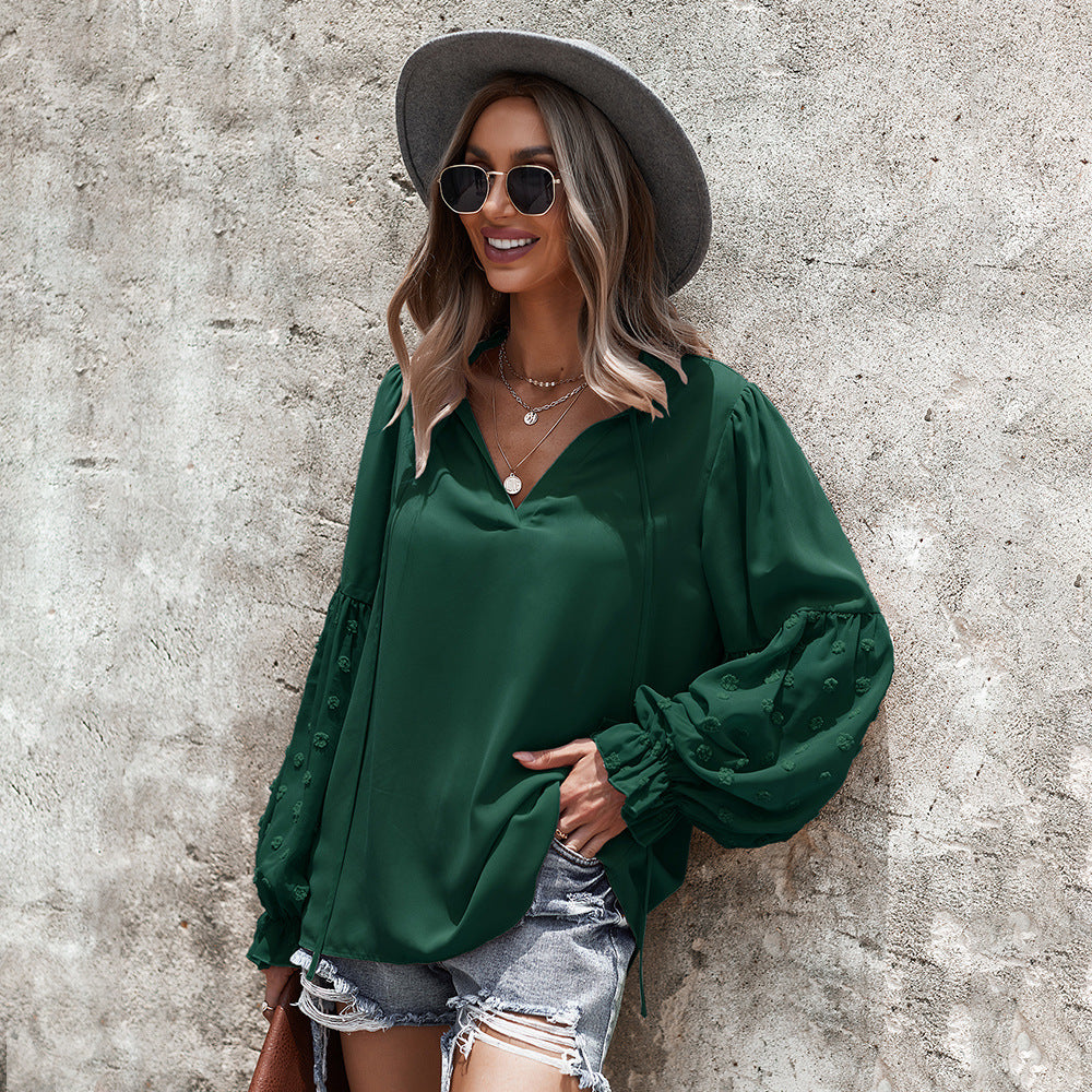 Camisa De Manga Larga 2021 Costura De Otoño E Invierno Top Temperamento Ropa Casual De Mujer