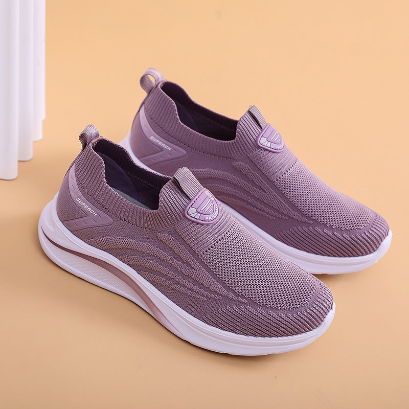 [W-Zapato] Zapatos De Tela Old Beijing Para Mujer, Zapatos Informales De Tacón Plano Con Punta Redonda Y Punta Redonda De Primavera Para Mujer