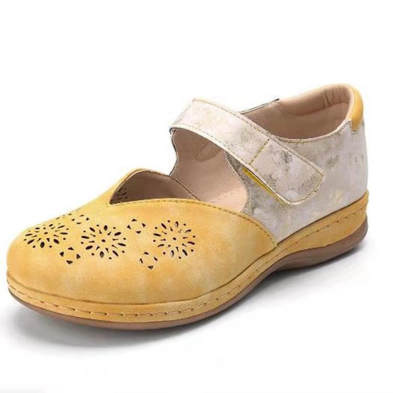 Sandalias hueco color sólido retro Europa y América