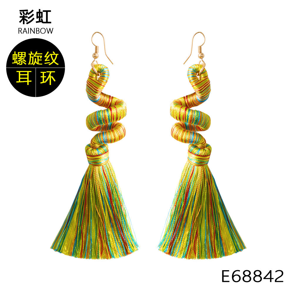 Pendientes De Borla Hechos A Mano, Pendientes Largos De Estilo étnico Retro Europeo Y Americano Para Mujer, Pendientes Personalizados Bohemios, Joyería