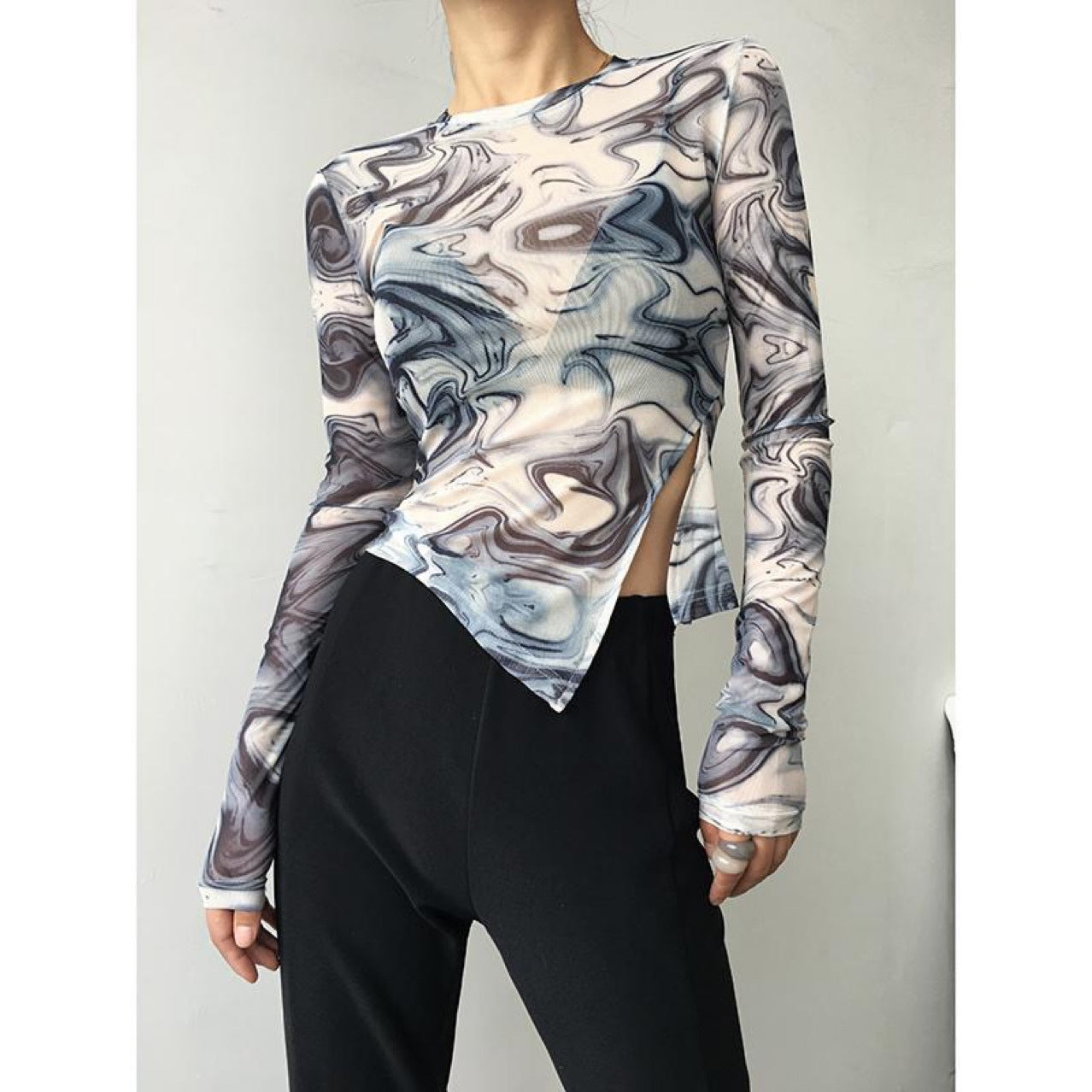 Camiseta De Manga Larga Camiseta De Fondo Ropa De Piel De Mujer