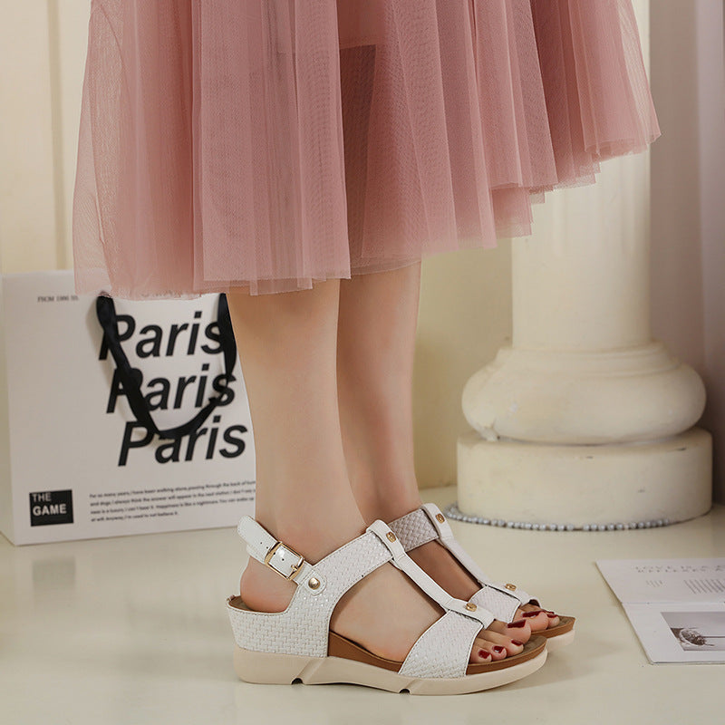 Zapato Romano Tejido Antideslizante Con Cuña