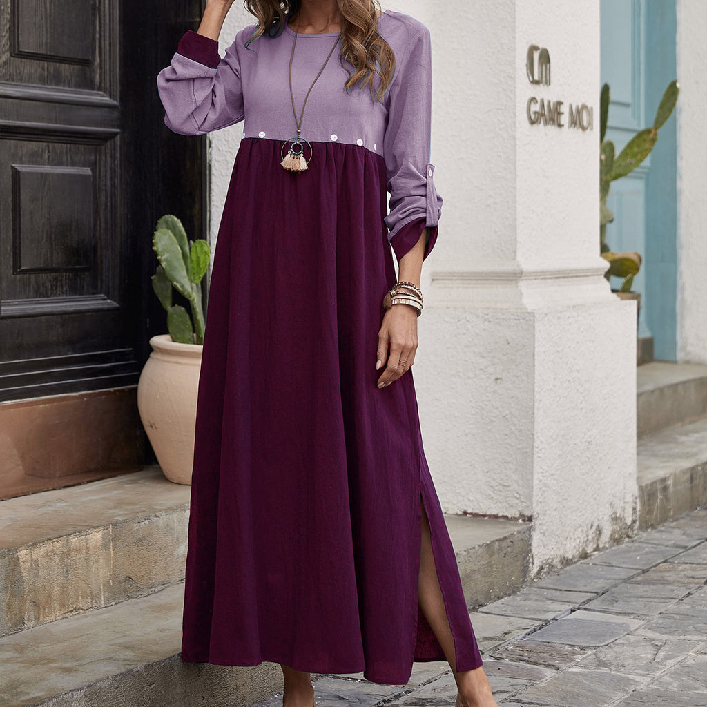 [W-Ropa] Vestido Azul De Verano Con Falda Acampanada