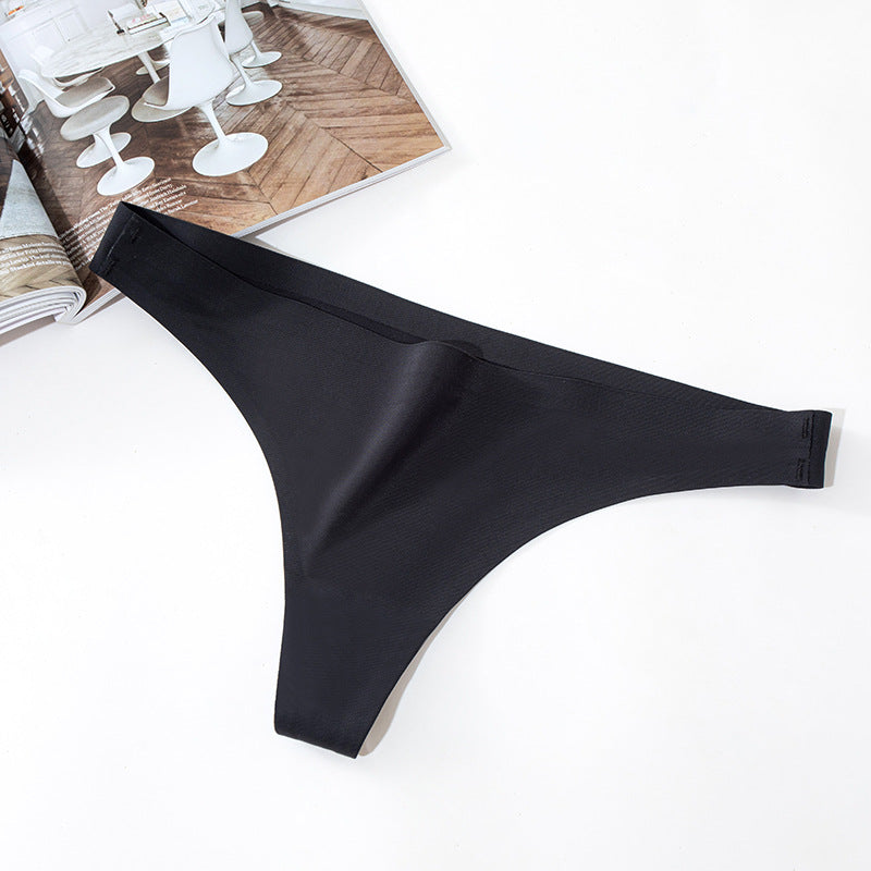 [W-Ropa Interior] Tanga Mujer Ice Silk Sin Rastro Mujer Ropa Interior De Yoga Deportivo