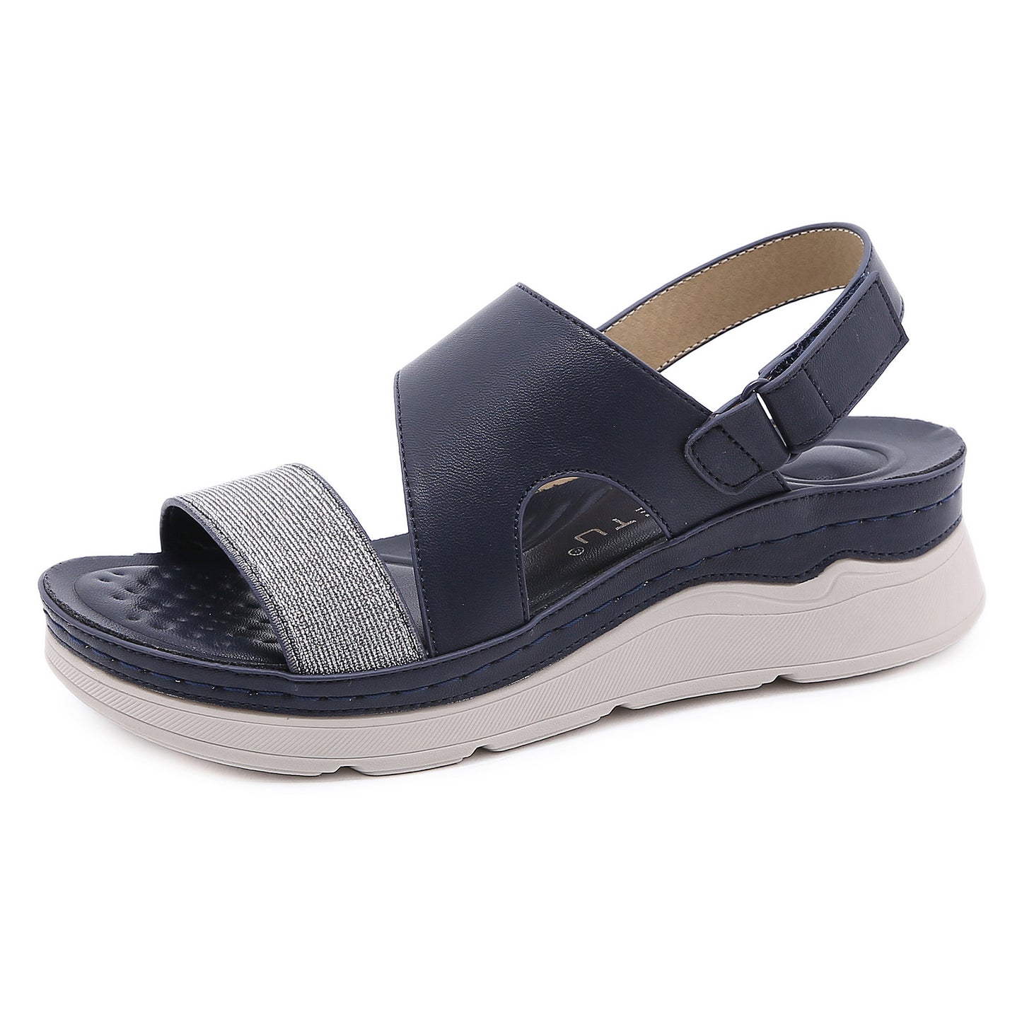 Sandalias De Mujer De Tacón De Cuña Casual De Velcro Ligero