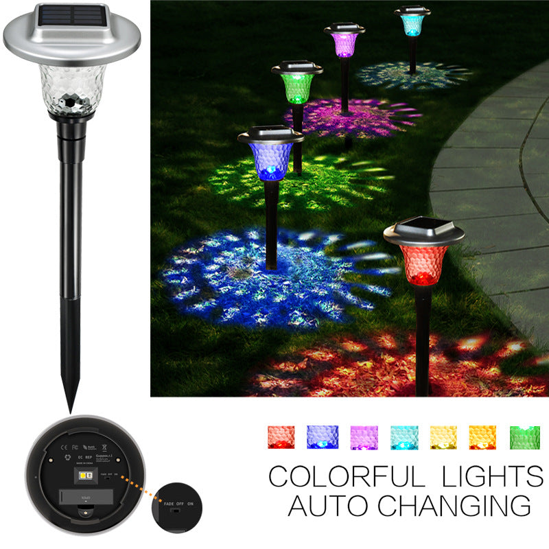 Nueva Luz Solar Para Césped, Lámpara De Tierra Led, Luz De Ambiente De Patio Impermeable Al Aire Libre, RGB