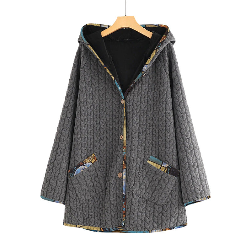 Chaqueta De Mujer Suelta De Manga Larga Con Costuras De Longitud Media Y Talla Grande