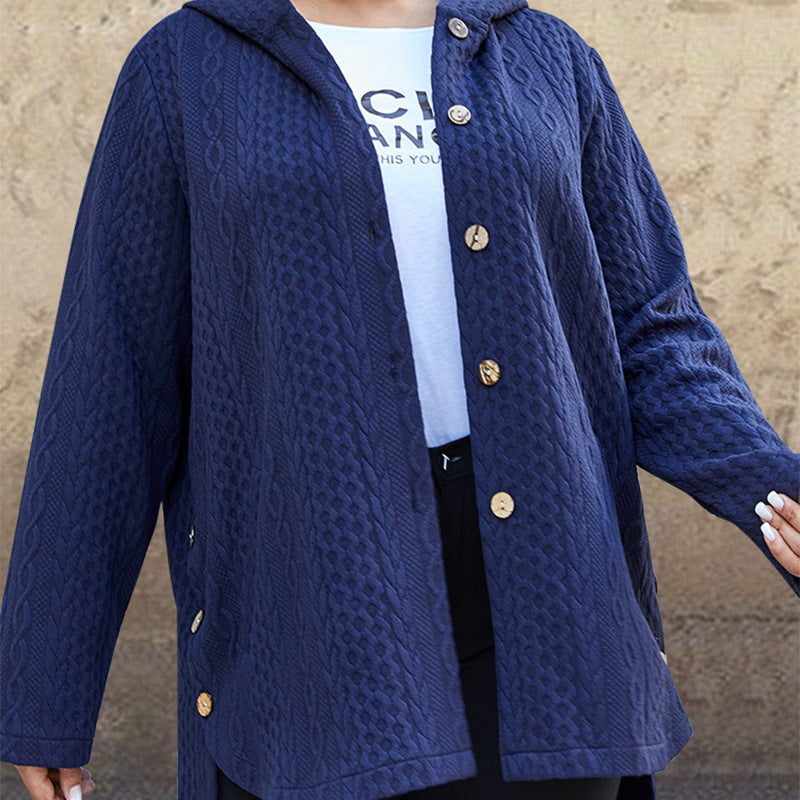 Chaqueta Informal De Un Solo Pecho De Algodón De Manga Larga Irregular De Gran Tamaño