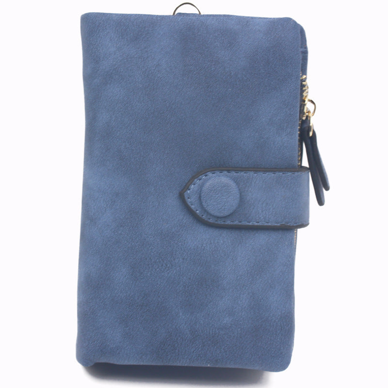 [W-Bolso] Cartera Pequeña De Piel Triple Para Mujer