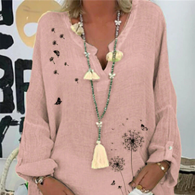 Camiseta Holgada De Talla Grande Informal De Longitud Media