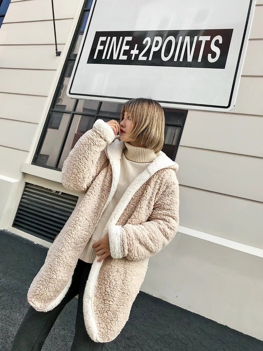 Otoño E Invierno Nueva Chaqueta Cálida De Terry De Doble Cara Con Abrigo Perezoso Para Mujer