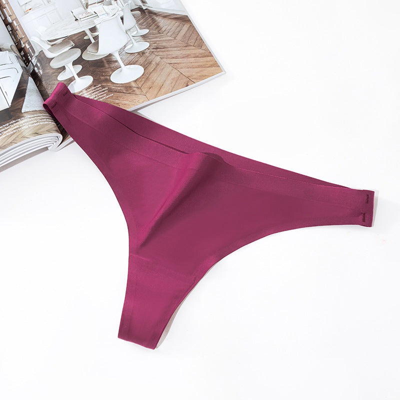 [W-Ropa Interior] Tanga Mujer Ice Silk Sin Rastro Mujer Ropa Interior De Yoga Deportivo