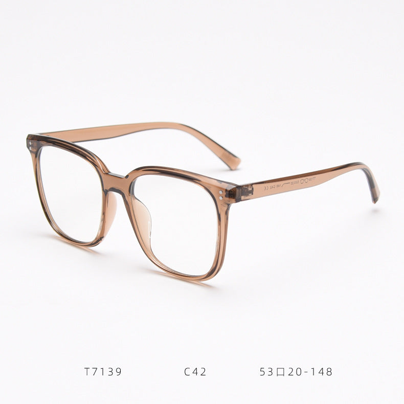 Versión Coreana Angular Tridimensional Del Marco De Gafas De Miopía, Rostro Femenino Liso, Espejo Plano Pequeño, Marco Extragrande Masculino