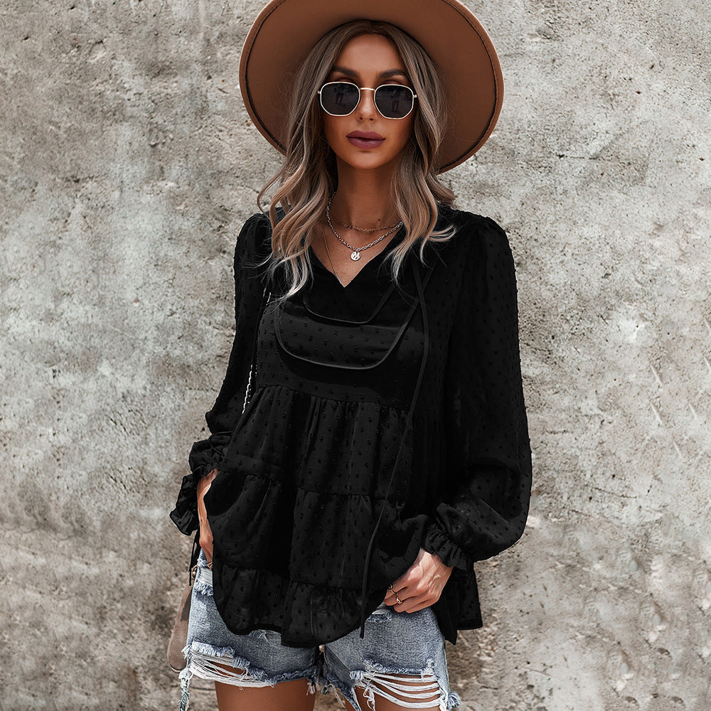 Camisa De Moda Otoño E Invierno 2021Cuello En V Sexy