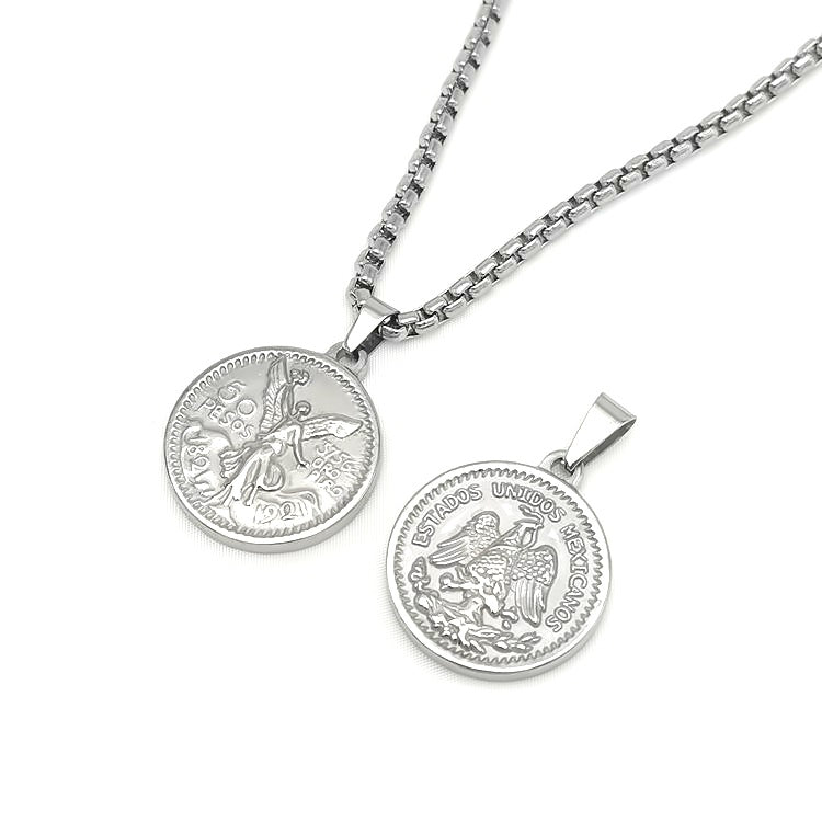 Colgante De Moneda Conmemorativa De Proporción 50 Colgante En Relieve De Doble Cara Retro De Moda Dominante