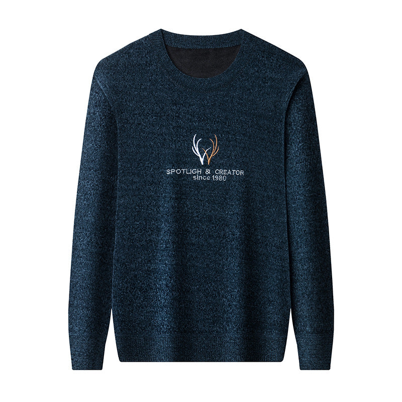 Camisa De Chenilla Gruesa Cálida Suéter Casual De Punto